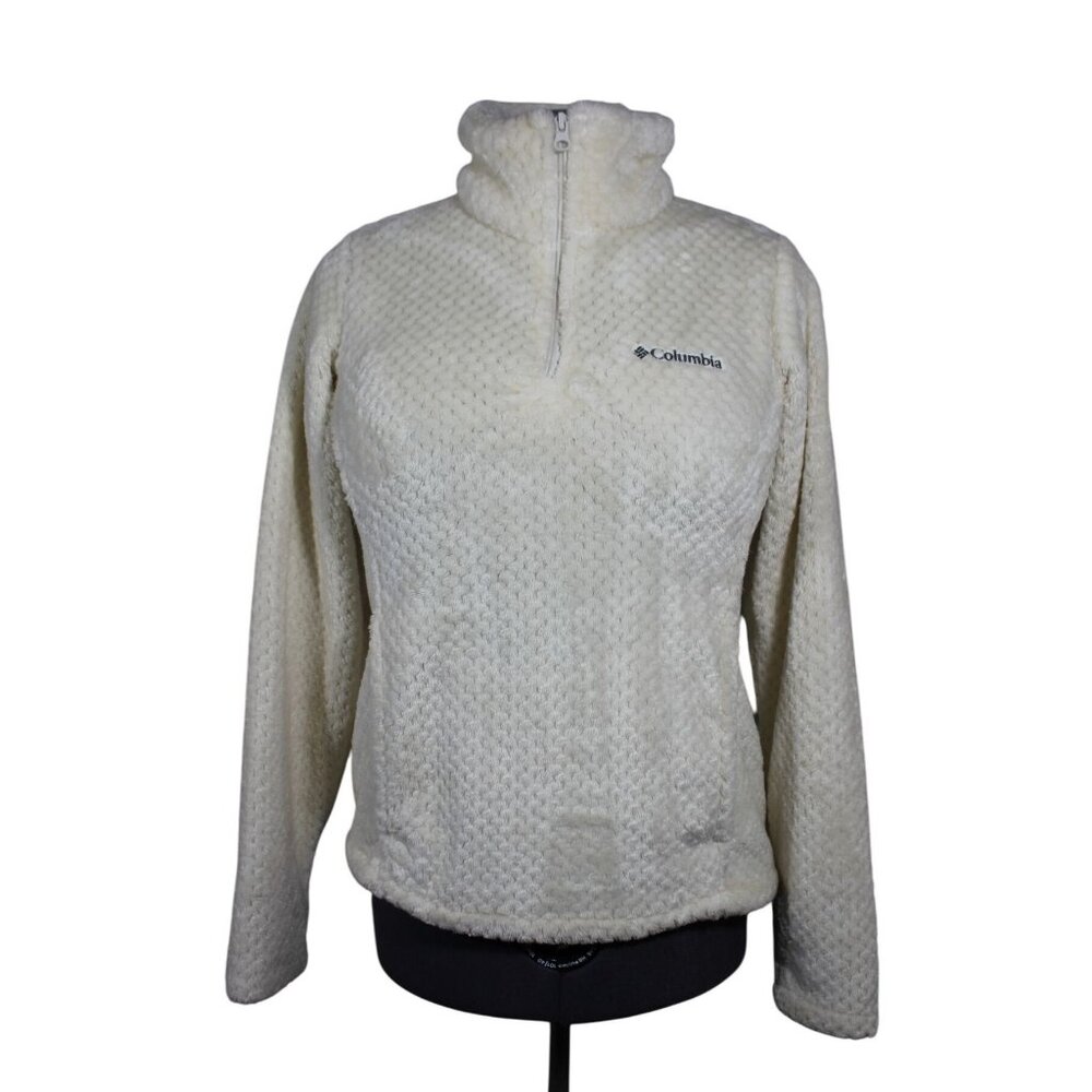 Columbia women's Fire Side 1/4 zip mock‎ neck sherpa fleece pullover jacket S